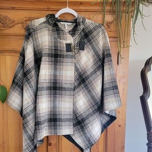Frech connection cape s/m plaid jacket